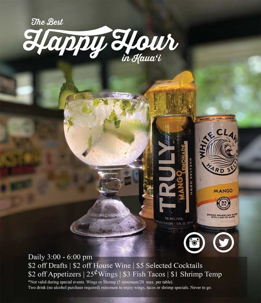 happy hours in Kauai