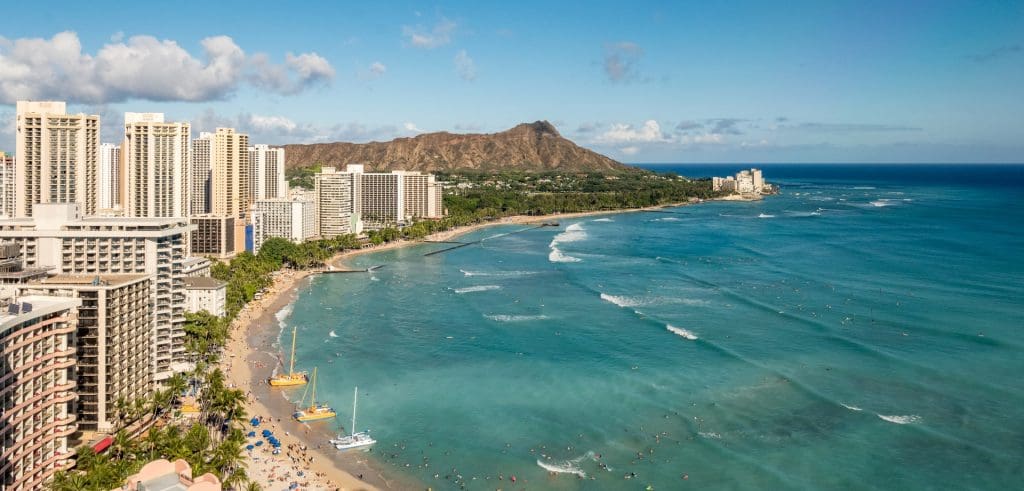 Waikiki hotels on the beach