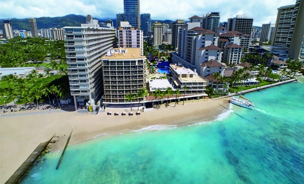 Waikiki hotels on the beach