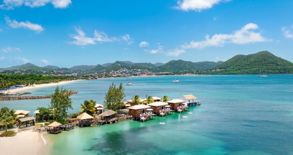 Which Sandals Resorts have overwater bungalows?